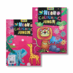 neon colouring — jungle a4 (16 pages, pages noires)
