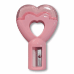 taille‑crayon coeur — taille‑crayon + gomme intégrée