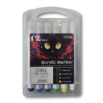 set 12 marqueurs acryliques kalino — mallette plastique