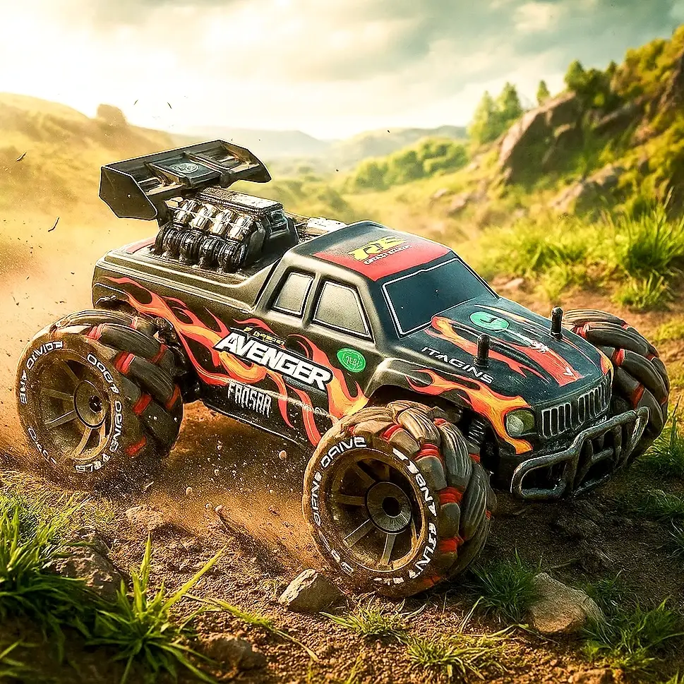 voiture télécommandée monster truck "brightly" — son & lumière 2.4ghz