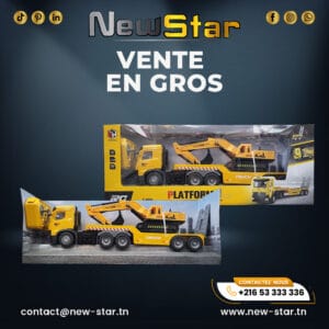 camion porte char rc 2.4ghz avec pelleteuse