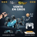voiture rc stunt avec spray & contrôle gestuel (bleu)