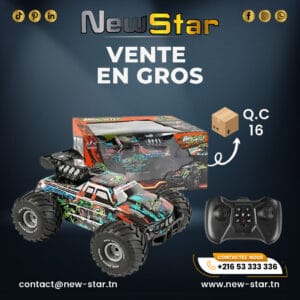 voiture télécommandée monster truck "brightly" — son & lumière 2.4ghz