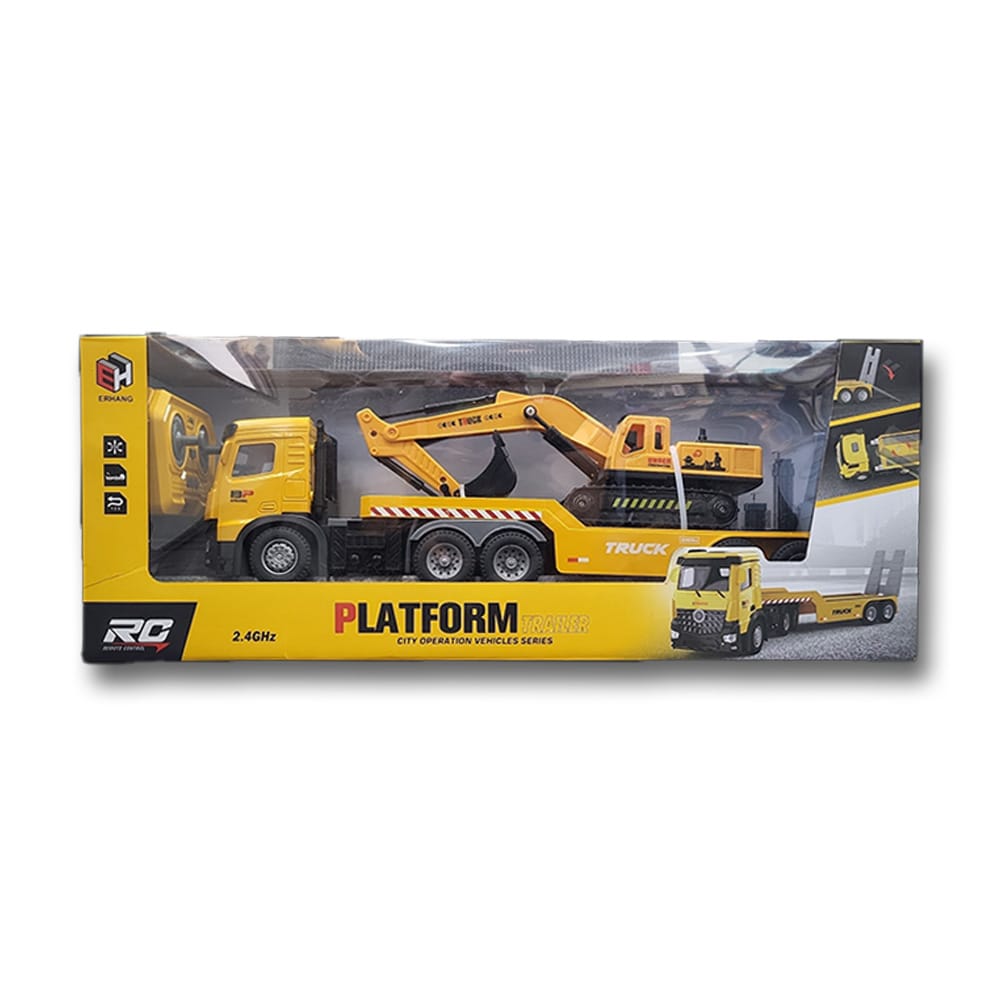 camion porte char rc 2.4ghz avec pelleteuse