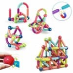 jeu de construction magnétique 42 pièces (magnetic sticks) – stem 3+ créativité & logique