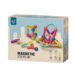 jeu de construction magnétique 42 pièces (magnetic sticks) – stem 3+ créativité & logique