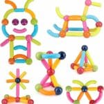 jeu de construction magnétique 42 pièces (magnetic sticks) – stem 3+ créativité & logique