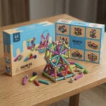 jeu de construction magnétique 64 pièces (magnetic sticks) – kit stem 3+ formes 3d