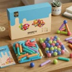 jeu de construction magnétique 128 pièces (magnetic sticks)