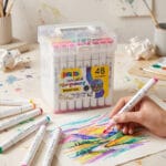 marqueurs acryliques kalino double tête – set 48 couleurs