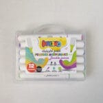 stylos feutres acryliques double pointe kalino – set 12 couleurs + boîte de rangement