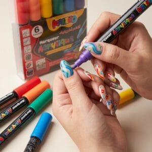 stylos feutres acryliques kalino – set 6 couleurs