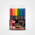 stylos feutres acryliques kalino – set 6 couleurs