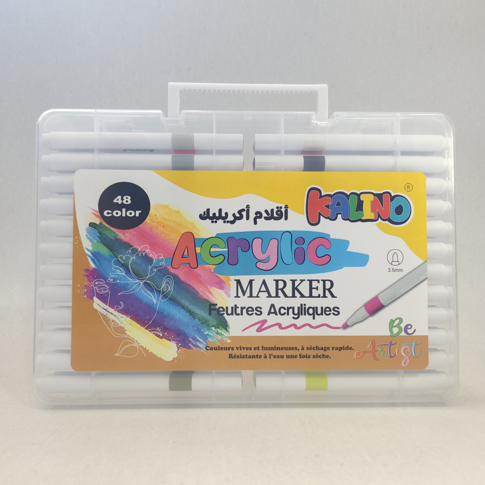 stylos feutres acryliques kalino – set 48 couleurs